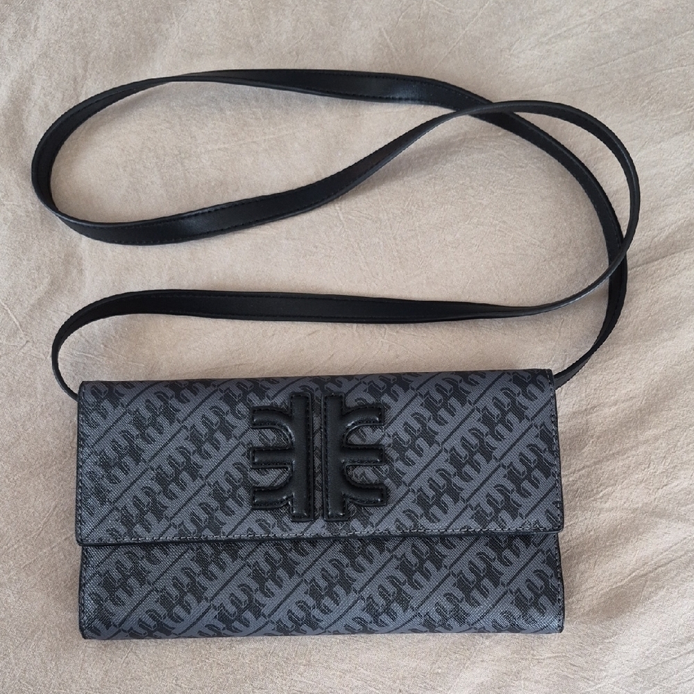 JW PEI Black Textured Crossbody Bag